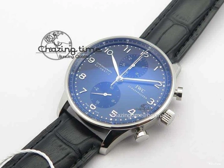 MIROTIME 0122 Reliable Portuguese IW371447 ZF 1:1 Best Edition SS Black Dial On Black Leather Strap A79350 V 7274